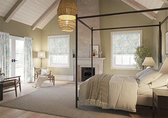 Los Angeles Velvet, Summer Breeze - Motorised Roman Blind - Image 6